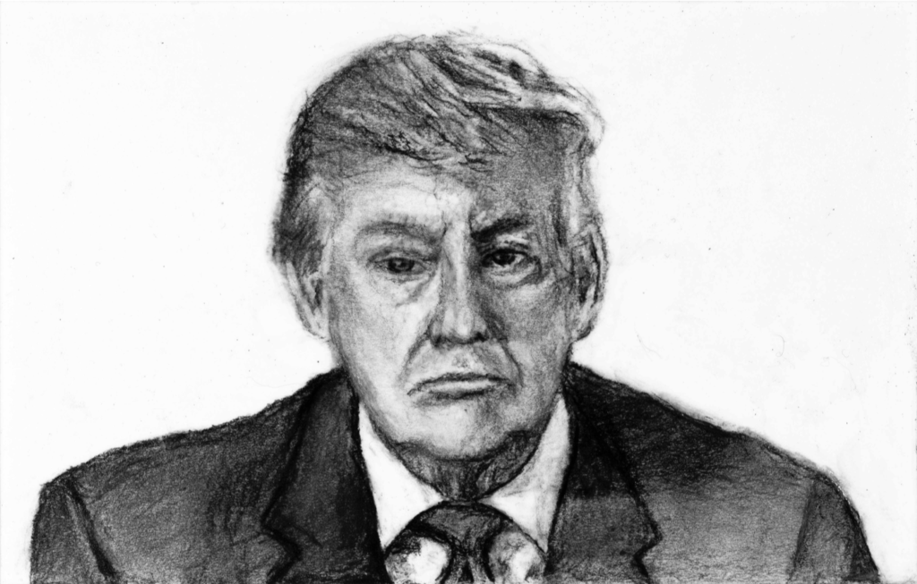 Trump, Charcoal Drawing, Sandy Treadwell 2020